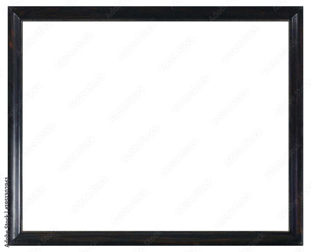 Obraz premium Narrow black patterned picture frame on transparent background, in PNG format.