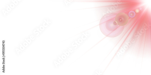 Schilderij op canvas Red light lens and spotlight spark for stadium lighting