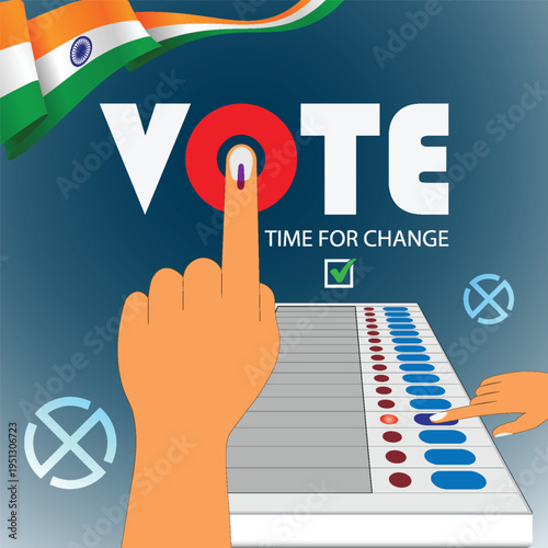 Indian general and state election conceptual vector background