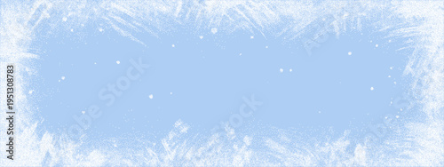 Ice overlay texture for frame grunge blue and effect scratchy background. Snowy grainy winter for frozen noise border and vector rink graphic. Ice scratch crack for frame frosty splash.