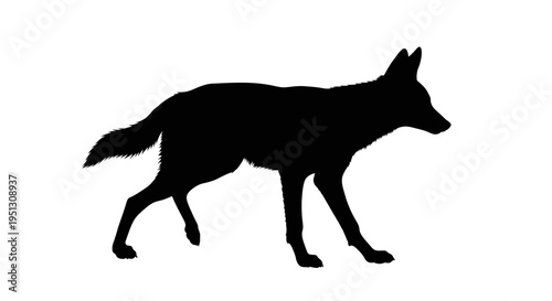 Dog silhouette illustration simple outline of canine creature on white