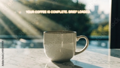 A serene coffee moment by the window with a warm cup