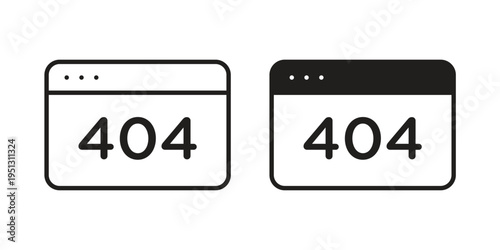 404 Error icon for mobile application, button and website design.