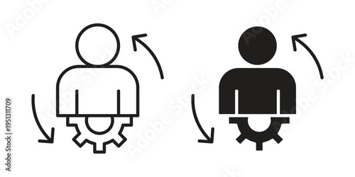 Adaptation icon for mobile application, button and website design.