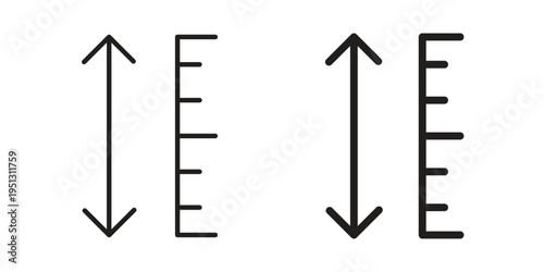 Adjustable height icon for mobile application, button and website design.