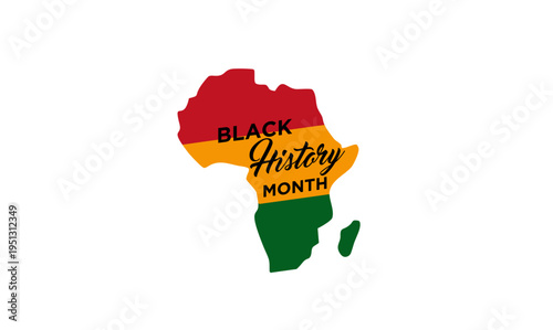 Black History Month Africa Map Illustration with Pan-African Colors for Heritage Celebration
