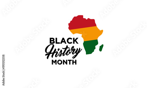 Black History Month Celebration Graphic with African Map and Pan-African Colors