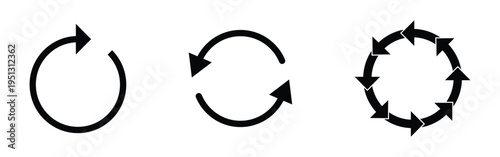 Isolated modern vector circle arrow set on white background. Black modern isolated vector icon. EPS 10. 