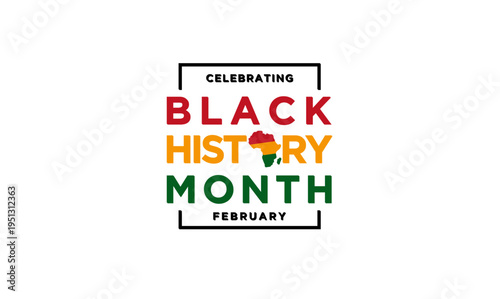 Black History Month Celebration Graphic with Pan-African Colors and Africa Map