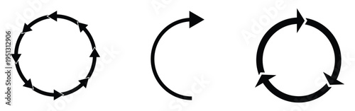 Black modern isolated vector icon. Isolated modern vector circle arrow set on white background.  isolated vector circle arrow set. EPS 10. 