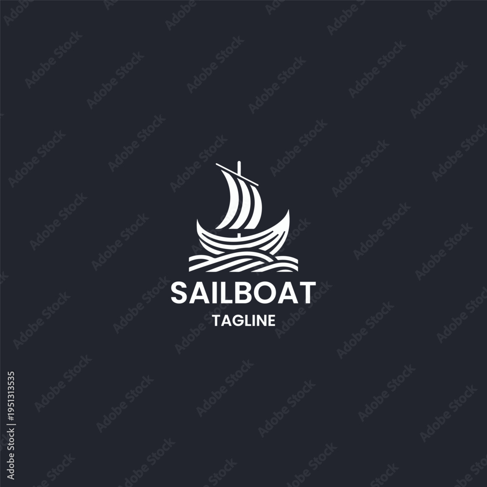 Fototapeta premium Sailboat logo template vector illustration design