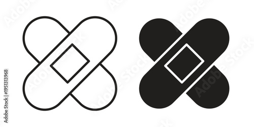 Band aid icon for mobile application, button and website design.