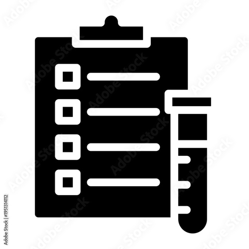 Lab report icon glyph style vector illustration.