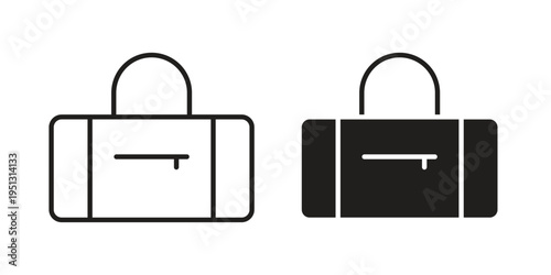 Barrel handbag icon for mobile application, button and website design.