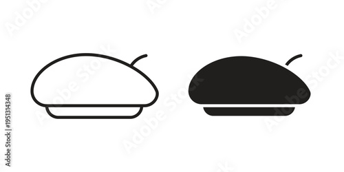 Beret icon for mobile application, button and website design.