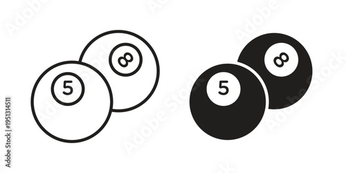 Billiard ball icon for mobile application, button and website design.