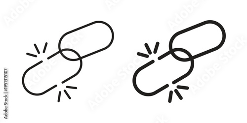 Broken link icon for mobile application, button and website design.