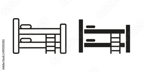 Bunk bed icon for mobile application, button and website design.