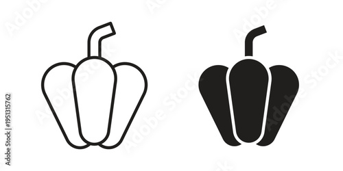 Capsicum icon for mobile application, button and website design.