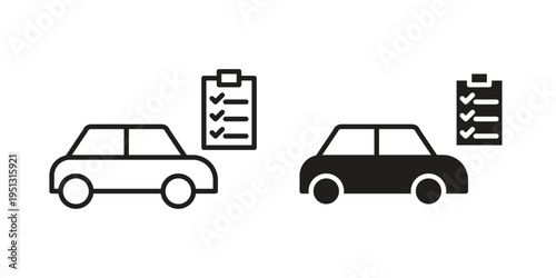 Car repair check list icon for mobile application, button and website design.