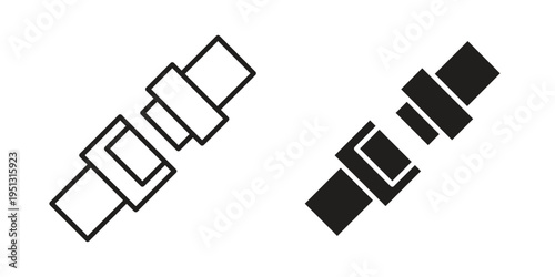 Car seat belt icon for mobile application, button and website design.