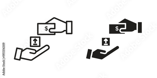 Cash on delivery icon for mobile application, button and website design.