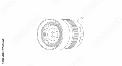 Camera lens illustration isolated on white background for commercial design