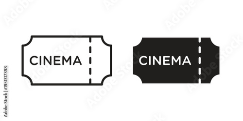 Cinema tickets icon for mobile application, button and website design.