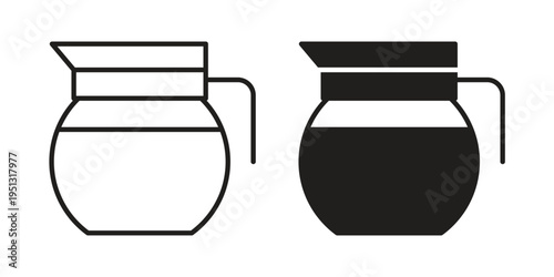 Coffee pot icon for mobile application, button and website design.