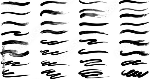 A collection of various eyebrow styles and shapes for reference or artistic use