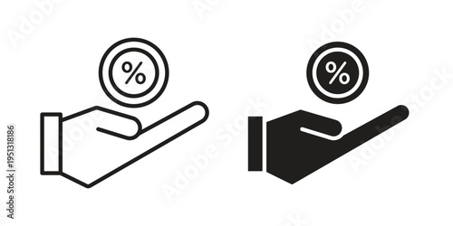 Commission icon for mobile application, button and website design.