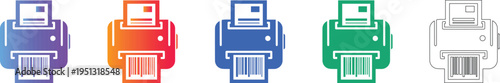Document Printer Vector Icons