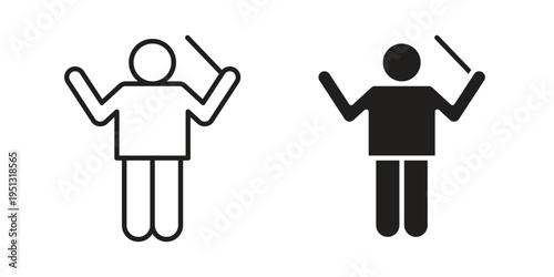 Conductor icon for mobile application, button and website design.