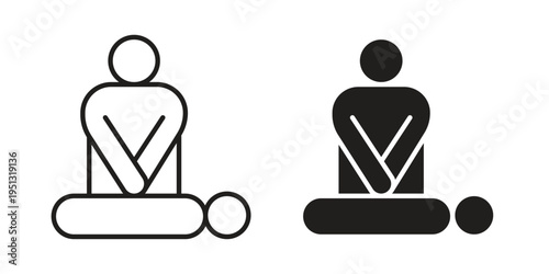 CPR icon for mobile application, button and website design.