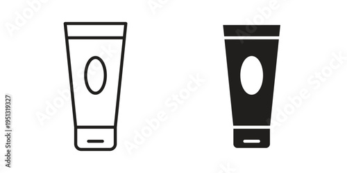 Cream tube icon for mobile application, button and website design.