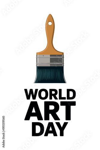 World Art Day with Multicolor Paintbrush Illustration