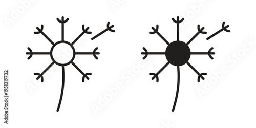 Dandelion icon for mobile application, button and website design.