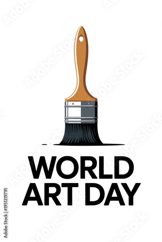 World Art Day with Multicolor Paintbrush Illustration