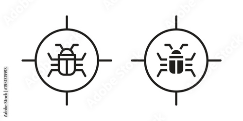 Debug icon for mobile application, button and website design.