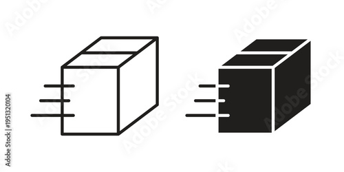 Delivering box icon for mobile application, button and website design.
