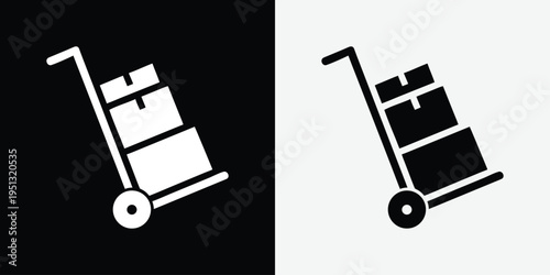 Contrasting palette pallet jacks with opposing color schemes for visual clarity Vector