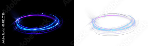 Neon curve glows with purple light and motion. Smooth trail enhances visual direction and flow. Great for futuristic and UI designs.