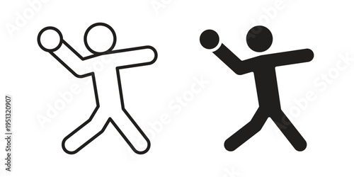 Dodgeball icon for mobile application, button and website design.