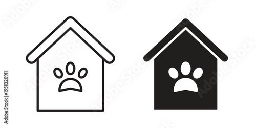 Dog Shelter icon for mobile application, button and website design.