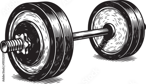 Dumbbell, hand drawn simple sketch vector illustration