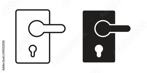 Doorknob icon for mobile application, button and website design.