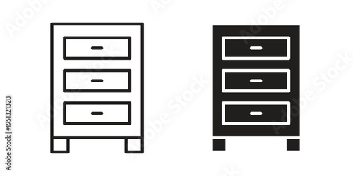 Dresser icon for mobile application, button and website design.