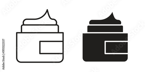 Facial cream icon for mobile application, button and website design.