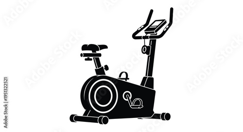 Black stationary exercise bike with digital display a striking silhouette