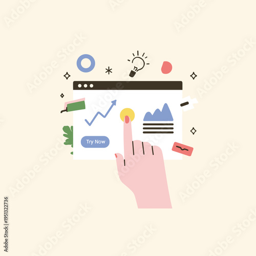 Interactive Demo of a Dynamic User Interface with Clickable Elements